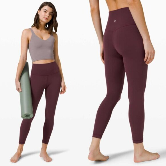 Lululemon Burgundy Nulu High Rise Align Pants 25" - Picture 1 of 9